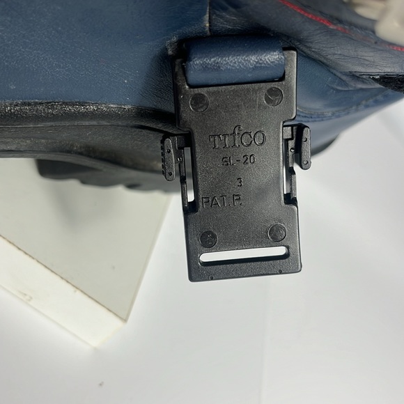 Vintage Y2K Tommy Hilfiger Navy Blue Chunky Leather Boots Lug Sole. - Picture 14 of 16